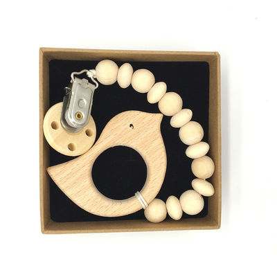 Giocattoli di legno mettere i denti del bambino di Teether del silicone di legno organico animale 5pcs