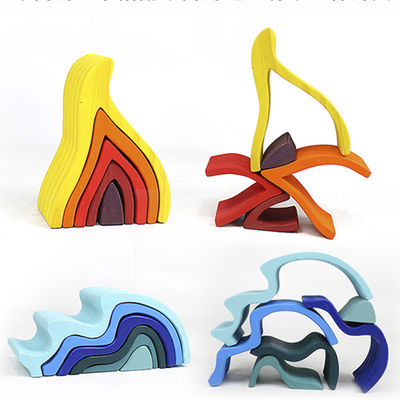 DIY ha montato i giocattoli di legno Montessori che dei blocchetti di 11.5cm il blocco ha messo l'equilibrio impilato