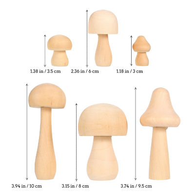 Il fungo di legno non finito naturale del piolo 3cm gioca 2,55 nei graffiti dei bambini