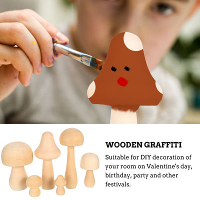 Il fungo di legno non finito naturale del piolo 3cm gioca 2,55 nei graffiti dei bambini