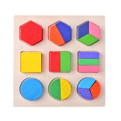 Ordinando il bambino di legno di Montessori gioca la scuola materna di legno geometrica dei blocchi 15cm