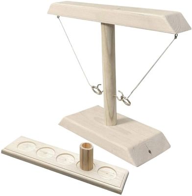 La Camera di bambola di legno 8.5cm fatta a mano gioca gli anelli colorati che gettano i ganci