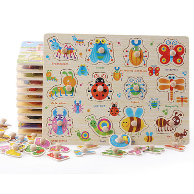 Giocattoli educativi di legno dei puzzle animali di legno 15cm unisex