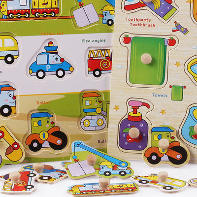 Giocattoli educativi di legno dei puzzle animali di legno 15cm unisex