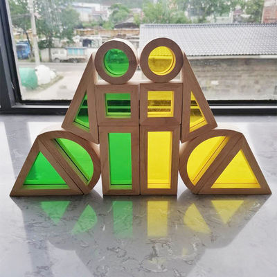 Arcobaleno pastello dell'impilatore di legno dell'arcobaleno dei bambini 8.66in che impila giocattolo