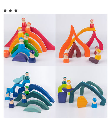 Impilatore di legno 1001 dell'arcobaleno di notte ISO9001 Toy Beech Rome Grimms