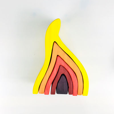 Particelle elementari di legno Toy Geometric Rainbow Building Blocks di Pegdolls