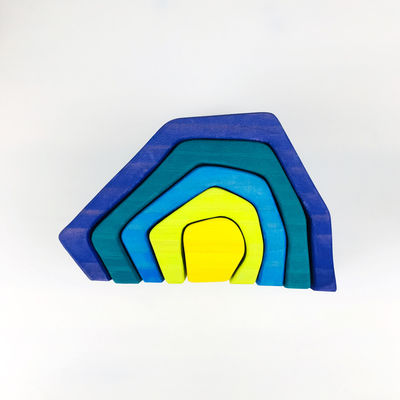 Particelle elementari di legno Toy Geometric Rainbow Building Blocks di Pegdolls