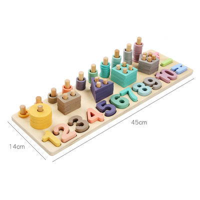 Insegnamento di legno 14cm geometrico di Toy Montessori Math Blocks Preschool di per la matematica