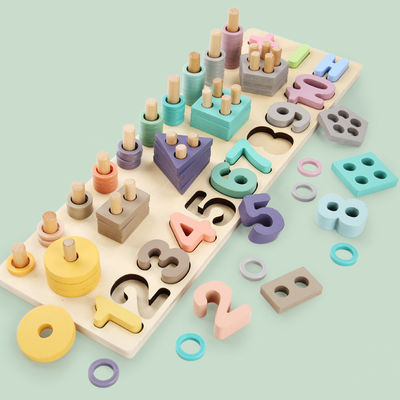 Insegnamento di legno 14cm geometrico di Toy Montessori Math Blocks Preschool di per la matematica