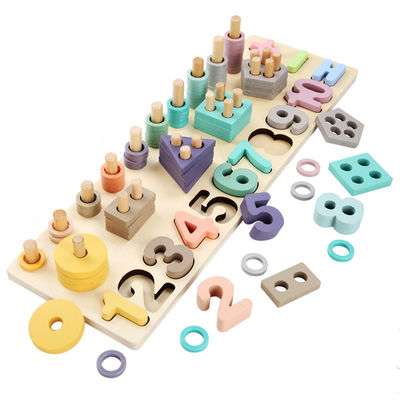 Insegnamento di legno 14cm geometrico di Toy Montessori Math Blocks Preschool di per la matematica