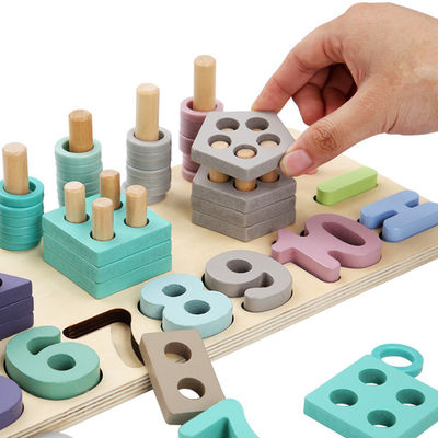 Insegnamento di legno 14cm geometrico di Toy Montessori Math Blocks Preschool di per la matematica