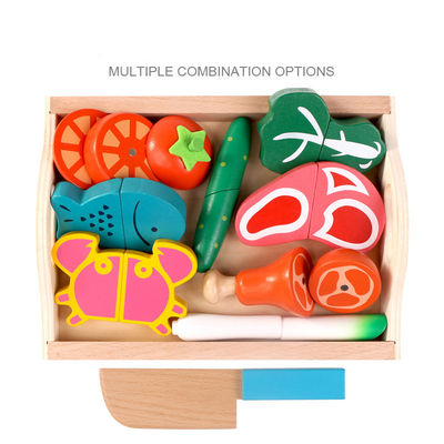 Giocattolo di verdure magnetico tagliente di legno della frutta di Montessori 9.5cm