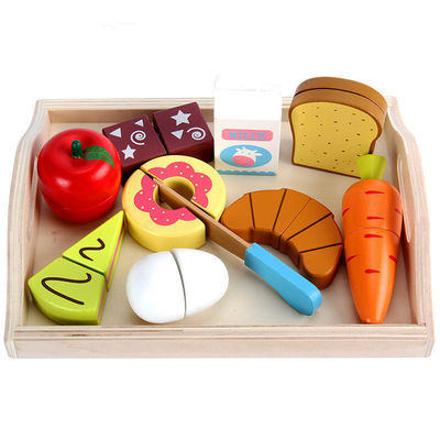 Giocattolo di verdure magnetico tagliente di legno della frutta di Montessori 9.5cm