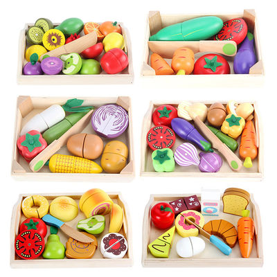 Giocattolo di verdure magnetico tagliente di legno della frutta di Montessori 9.5cm