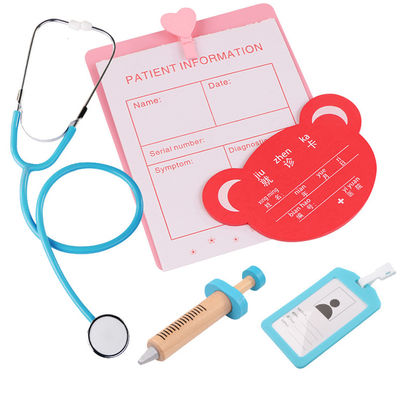 Simulazione portatile Toy Doctor Kit di legno dei bambini dell'OEM