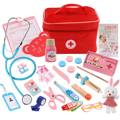 Simulazione portatile Toy Doctor Kit di legno dei bambini dell'OEM