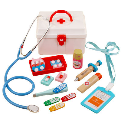 Simulazione portatile Toy Doctor Kit di legno dei bambini dell'OEM