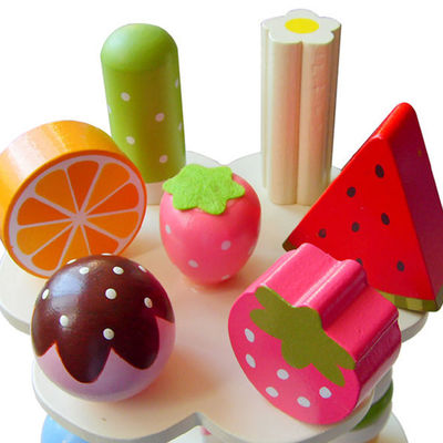 Gelato magnetico di legno di simulazione realistica Toy With Display Stand