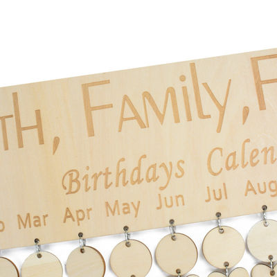 OEM d'attaccatura di legno del calendario di compleanno di colore beige ISO9001