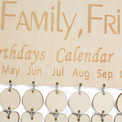 OEM d'attaccatura di legno del calendario di compleanno di colore beige ISO9001