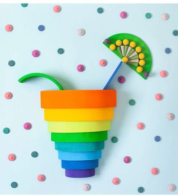 giocattoli di legno educativi di Montessori dell'impilatore dell'arcobaleno 6pcs