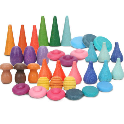 giocattoli di legno educativi di Montessori dell'impilatore dell'arcobaleno 6pcs