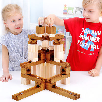 Particelle elementari di marmo di legno educative ISO9001 della pista dei bambini dell'OEM