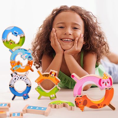 Giochi animali dell'equilibrio del cane educativo della luna del ODM per i bambini