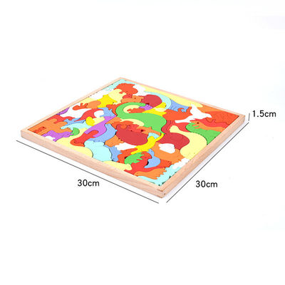 Puzzle animale di legno stereoscopico di iso per istruzione iniziale dei bambini