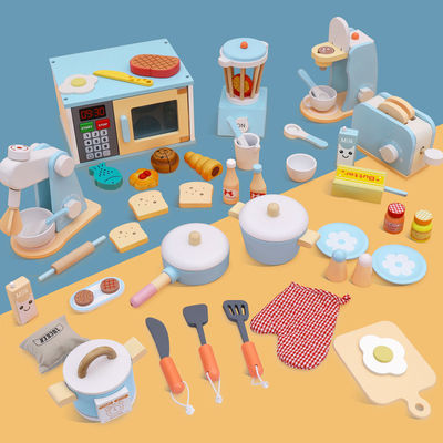 L'istruzione iniziale dei bambini unisex di legno finge i giocattoli della cucina