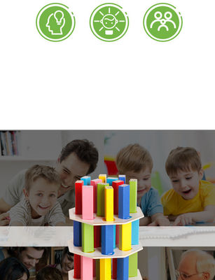 alti giochi da tavolo impilati di legno non tossici 54pcs