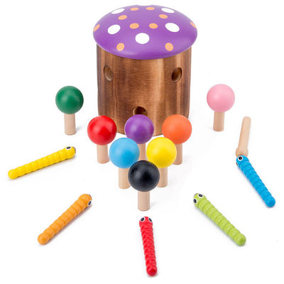Fermo di legno il gioco del verme per addestramento della coordinazione mano-occhio dei bambini