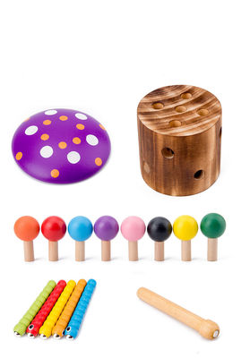 Fermo di legno il gioco del verme per addestramento della coordinazione mano-occhio dei bambini
