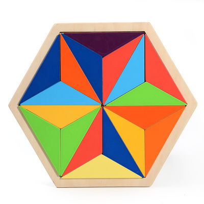 Blocchetti di legno di puzzle dell'arcobaleno di sviluppo di prima infanzia