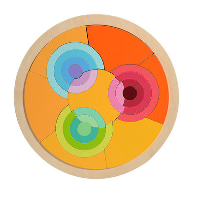 Blocchetti di legno di puzzle dell'arcobaleno di sviluppo di prima infanzia