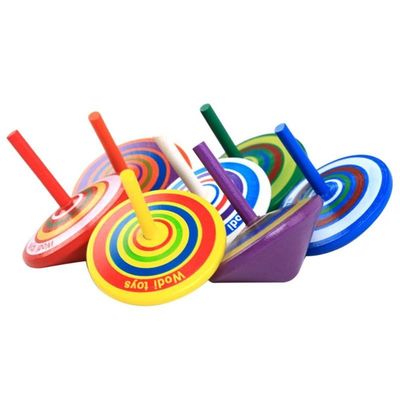 Girobussola di legno Toy Wheel For Stress Relieving dell'arcobaleno dei bambini