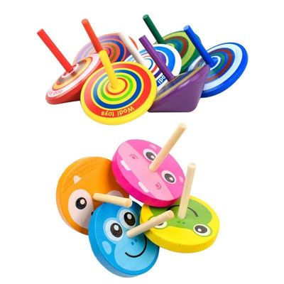 Girobussola di legno Toy Wheel For Stress Relieving dell'arcobaleno dei bambini