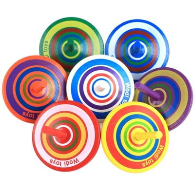 Girobussola di legno Toy Wheel For Stress Relieving dell'arcobaleno dei bambini