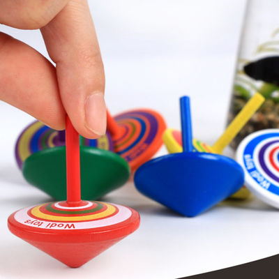 Girobussola di legno Toy Wheel For Stress Relieving dell'arcobaleno dei bambini
