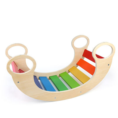 Struttura di scalata di legno dell'arcobaleno di Montessori del bambino dell'OEM
