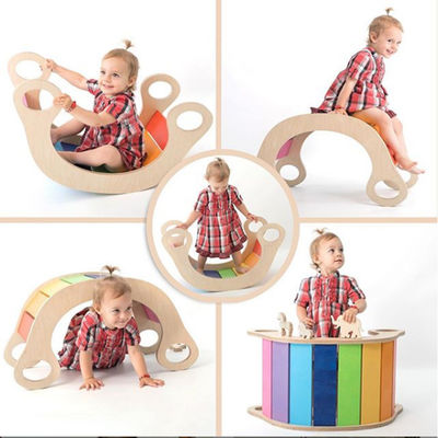 Struttura di scalata di legno dell'arcobaleno di Montessori del bambino dell'OEM