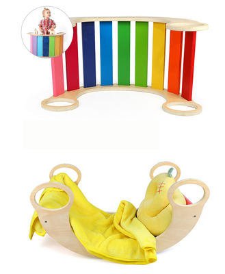 Struttura di scalata di legno dell'arcobaleno di Montessori del bambino dell'OEM