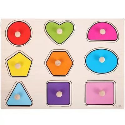 Puzzle di legno di stretta 3D Montessori della mano per istruzione infantile