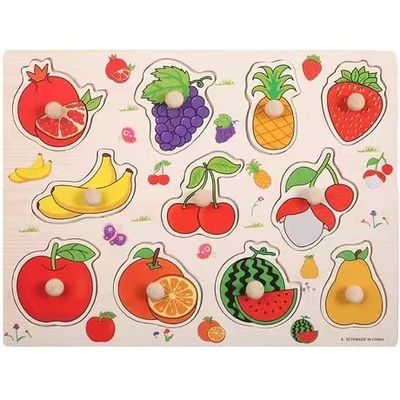Puzzle di legno di stretta 3D Montessori della mano per istruzione infantile