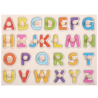 Puzzle di legno di stretta 3D Montessori della mano per istruzione infantile