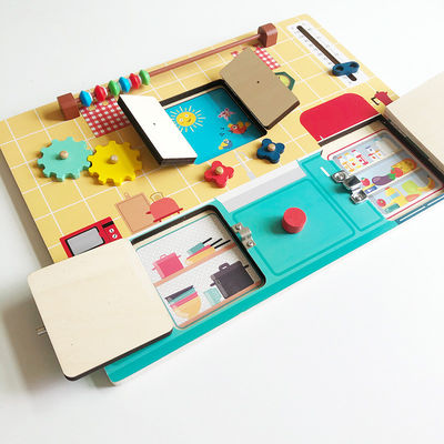 Bordo di legno di attività di Montessori di sviluppo di cognizione dei bambini
