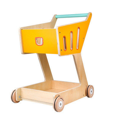 La doppia piattaforma Toy Shopping Trolley di legno dei bambini