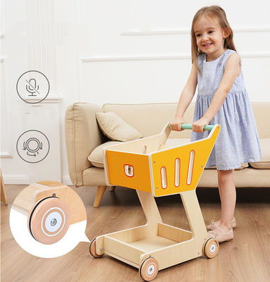 La doppia piattaforma Toy Shopping Trolley di legno dei bambini