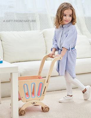 La doppia piattaforma Toy Shopping Trolley di legno dei bambini